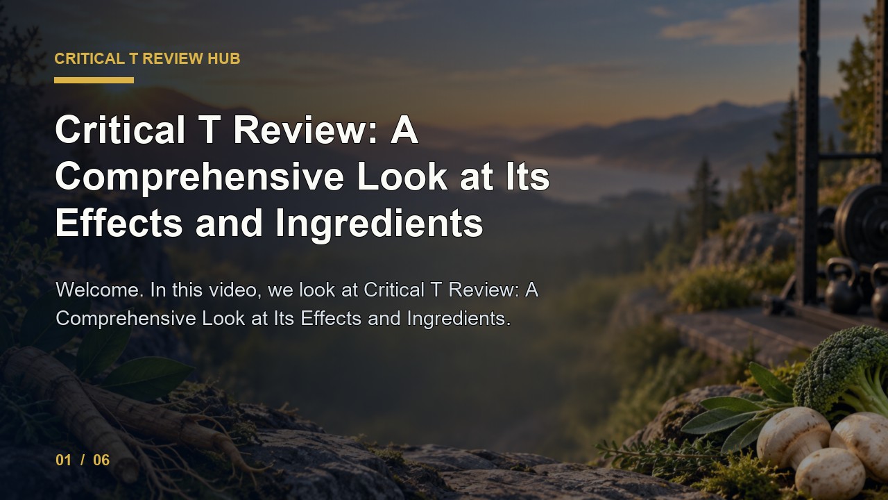Critical T Review: Critical T Review a Comprehensive Look at Its Effects and Ingredients video thumbnail