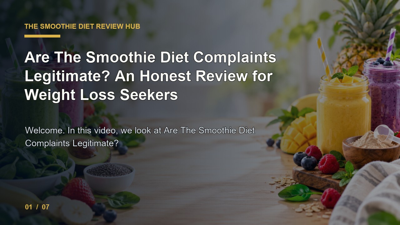 The Smoothie Diet Review: Are The Smoothie Diet Complaints Legitimate an Honest Review for Weight Loss Seekers video thumbnail