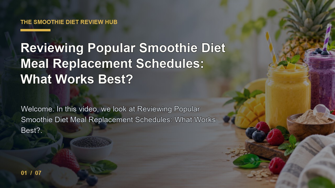 The Smoothie Diet Review: Reviewing Popular Smoothie Diet Meal Replacement Schedules What Works Best video thumbnail
